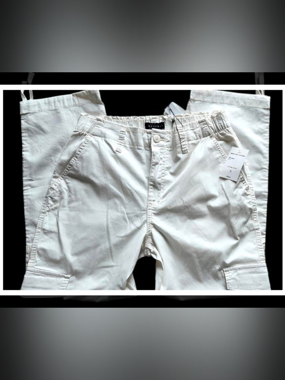 Sanctuary Getaway Cargo Pants White Ivory Size S NWT